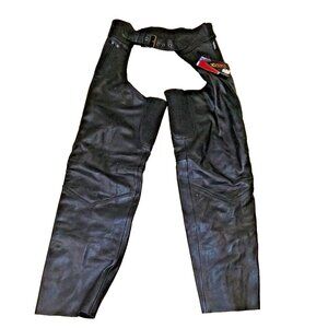 Xpert Performance Gear Leather Motorcycle Chaps Black XXL Extra Large NWT